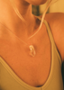 clear quartz necklace on a gold chain
